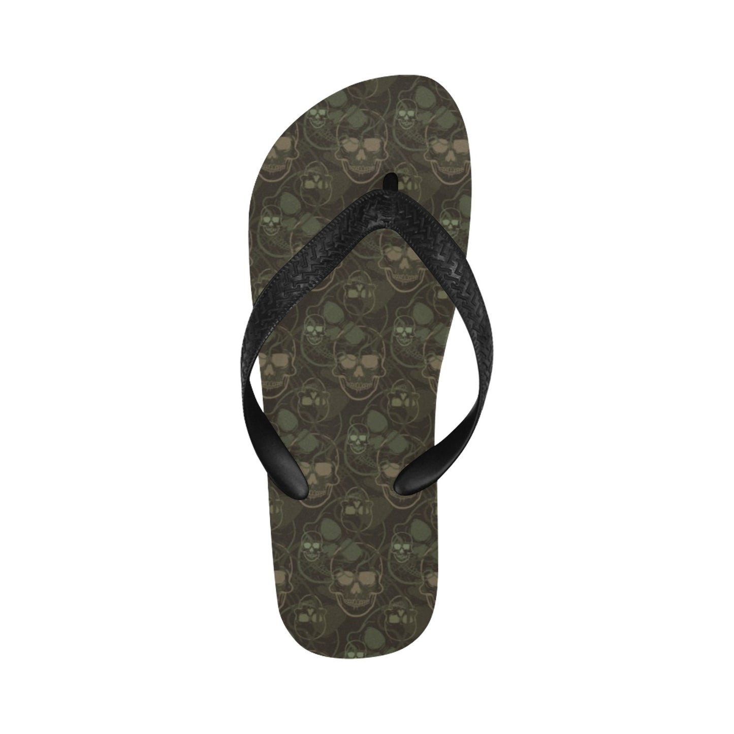 Skull Camo Style Print Design LKS308 Flip Flops