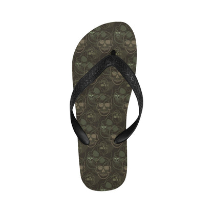 Skull Camo Style Print Design LKS308 Flip Flops