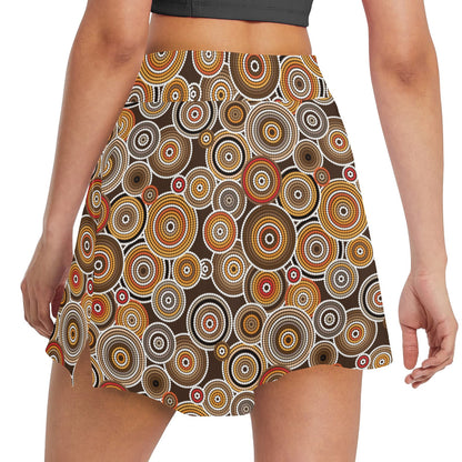 Aboriginal Print Design LKS402 17" Golf & Pickleball Skort with Pockets