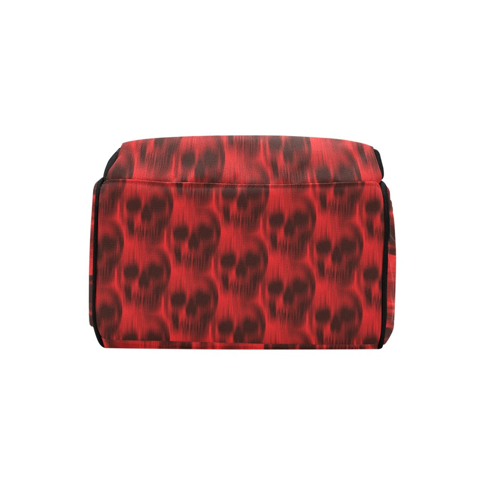 Skull Red Print Design LKS306 Diaper Bag Backpack