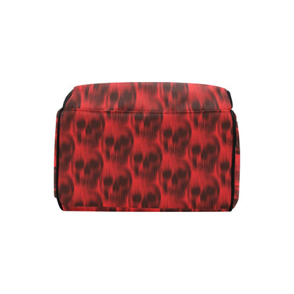 Skull Red Print Design LKS306 Diaper Bag Backpack