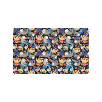 Sloth Cartoon Design Themed Print Rubber Doormat
