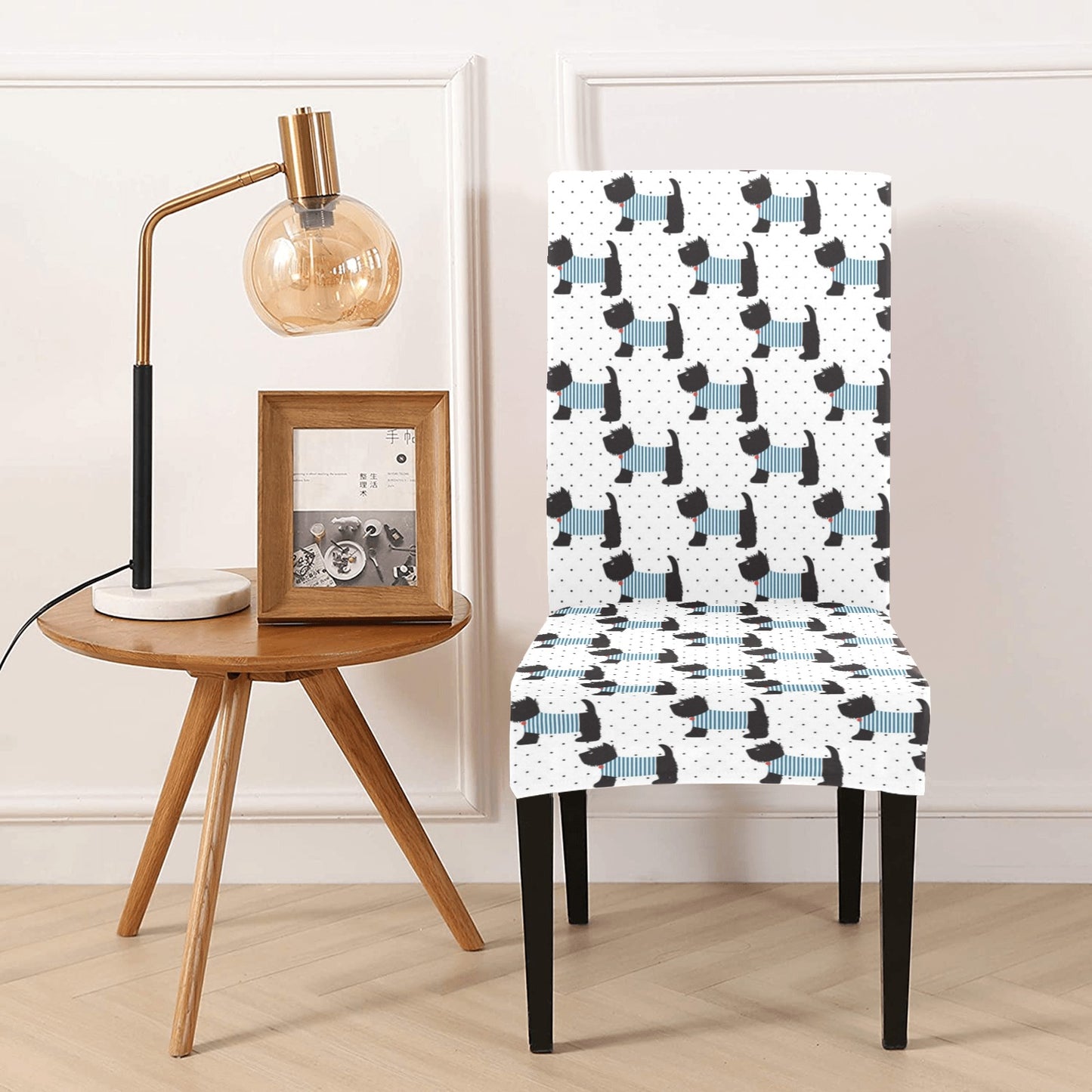 Scottish Terriers Print Design LKS3012 Dining Chair Slipcover