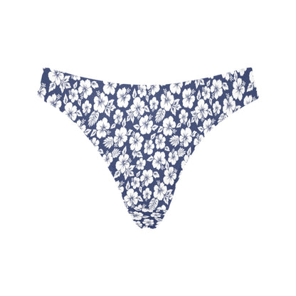 Hibiscus Blue Hawaiian Flower Style Women's Thongs