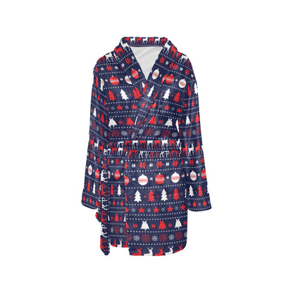 Reindeer Print Design LKS404 Women's Fleece Robe