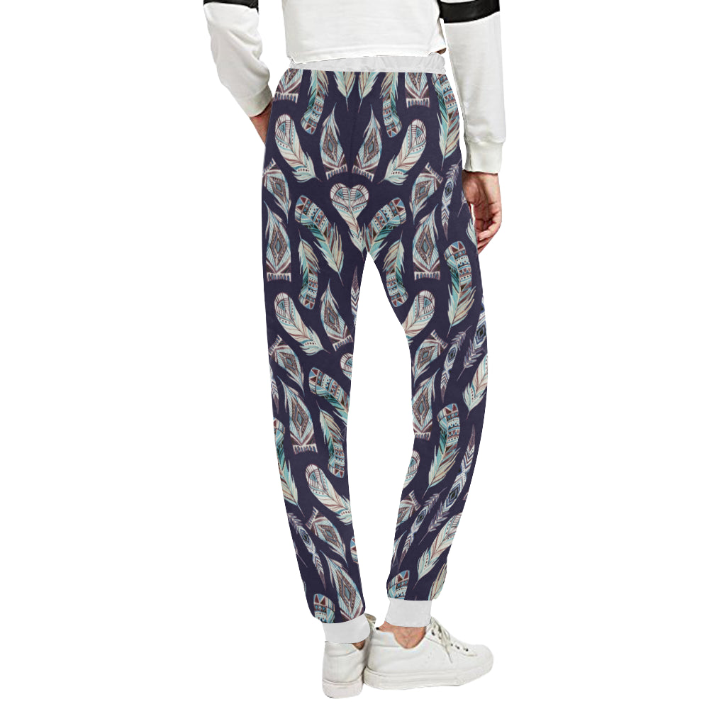 Feather Vintage Boho Design Print Unisex Sweatpants