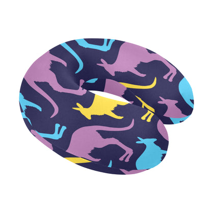 Kangaroos Pattern Print Design 02 U-Shaped Travel Neck Pillow