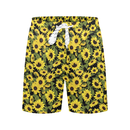 Sunflower Fresh Bright Color Print Men's Swim Trunks Beach Shorts