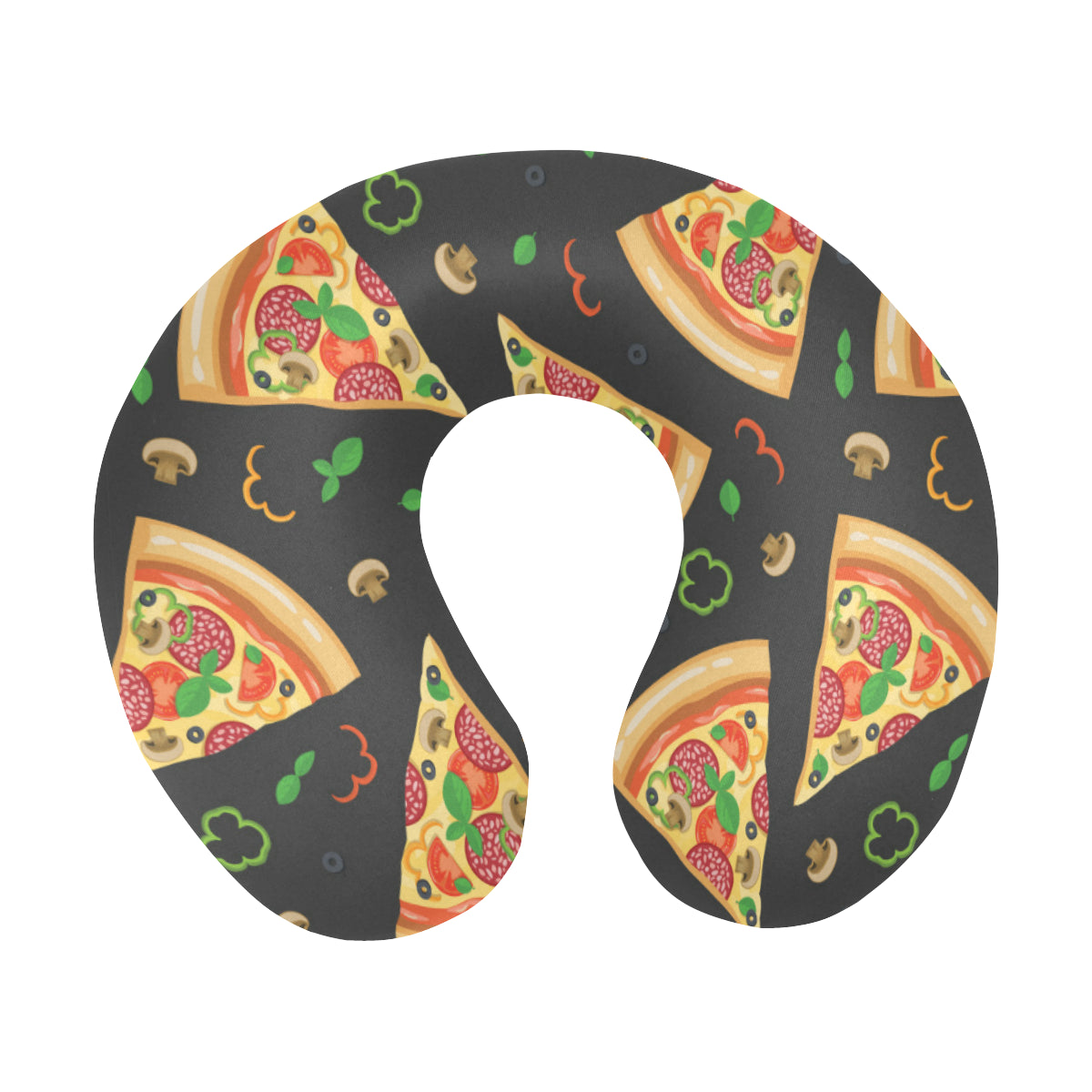 Pizza Pattern Print Design A02 U-Shaped Travel Neck Pillow