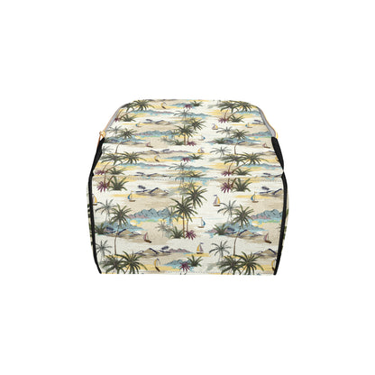 Palm Tree Beach Print Diaper Bag Backpack