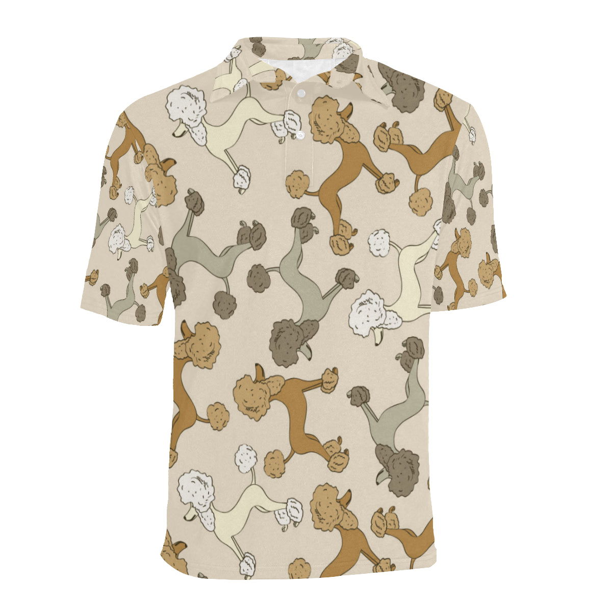 Poodle Pattern Print Design A01 Men Polo Shirt