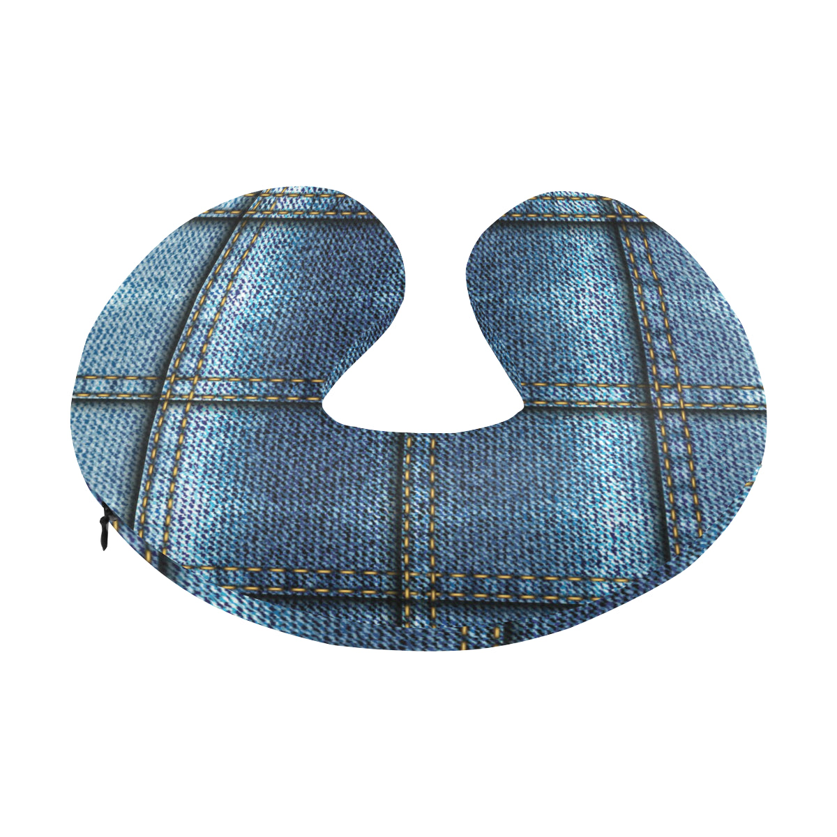Jean Patchwork Pattern Print Design 02 U-Shaped Travel Neck Pillow