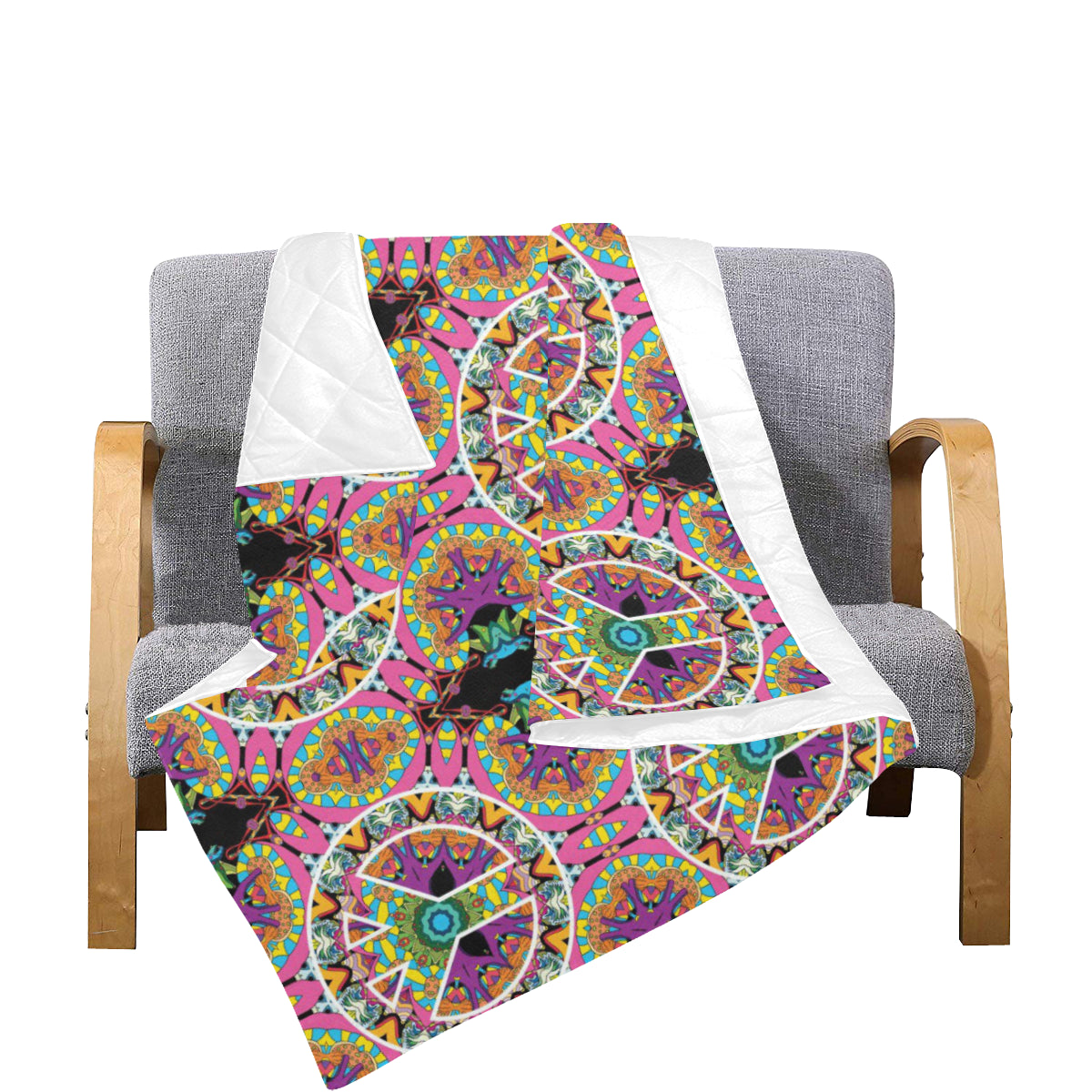 Peace Sign Pattern Print Design A03 Premium Quilt