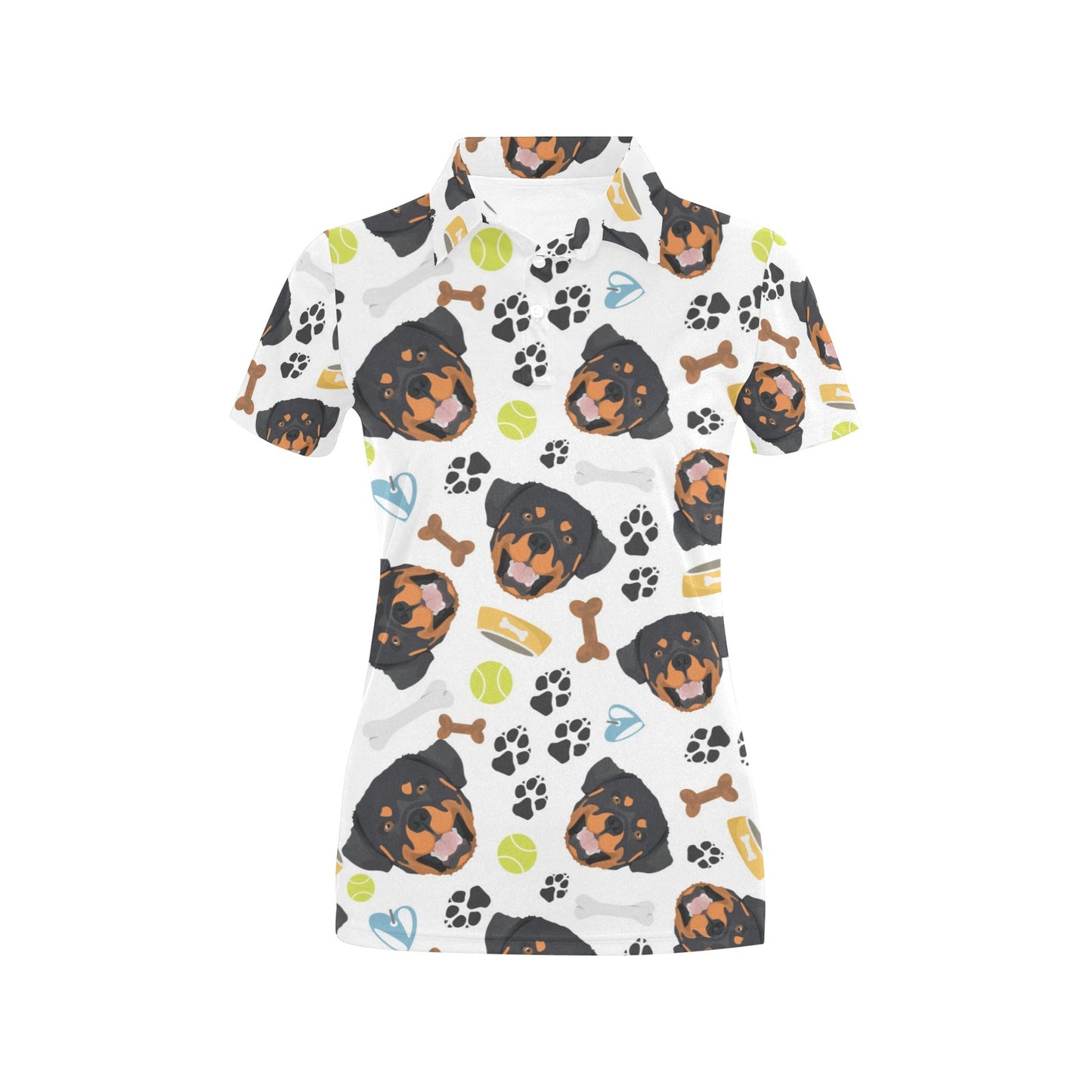 Rottweiler Pattern Print Design A04 Women's Polo Shirt