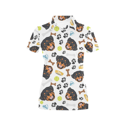 Rottweiler Pattern Print Design A04 Women's Polo Shirt