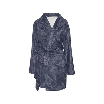 Manta Ray Pattern Print Design 01 Women's Fleece Robe