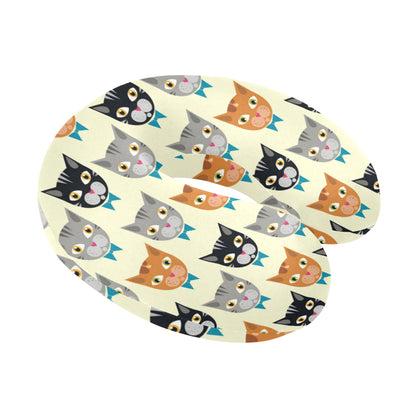 Cat Pattern Print Design 05 U-Shaped Travel Neck Pillow