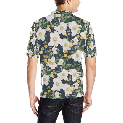 Anemone Pattern Print Design AM04 Men Polo Shirt