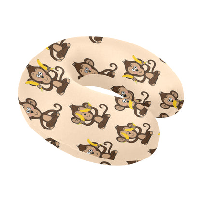 Monkey Pattern Print Design 03 U-Shaped Travel Neck Pillow