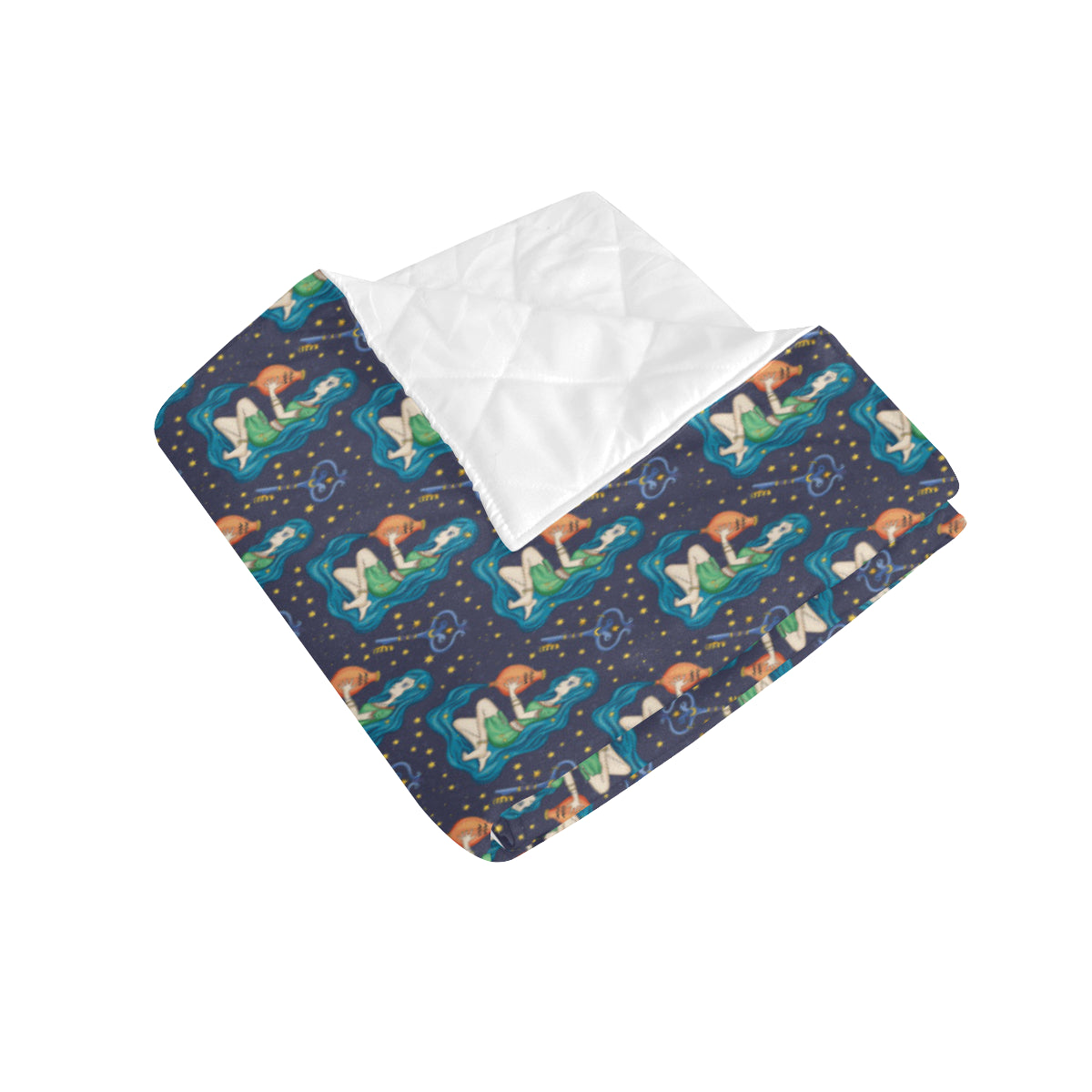 Aquarius Zodiac Pattern Print Design 03 Premium Quilt