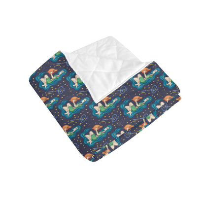 Aquarius Zodiac Pattern Print Design 03 Premium Quilt