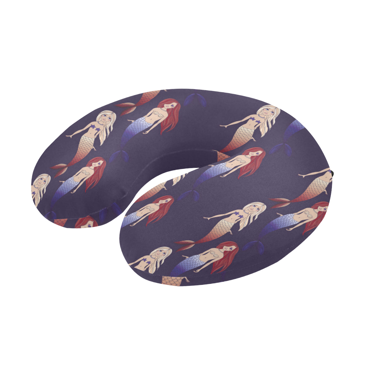 Mermaid Pattern Print Design 02 U-Shaped Travel Neck Pillow