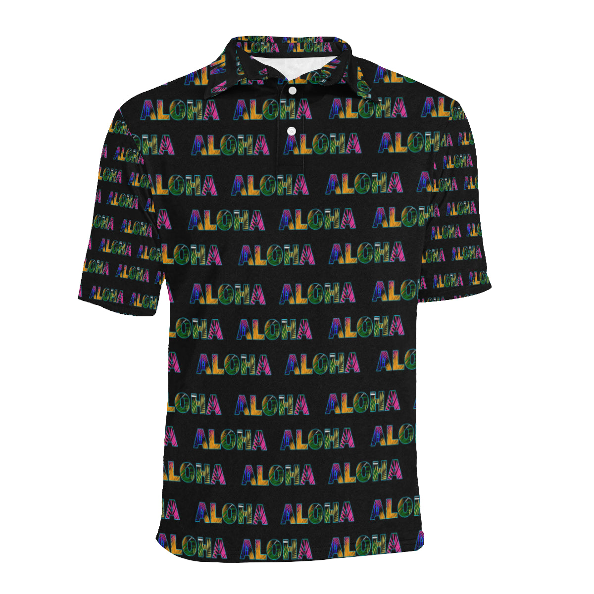 Aloha Hawaii Neon Men Polo Shirt