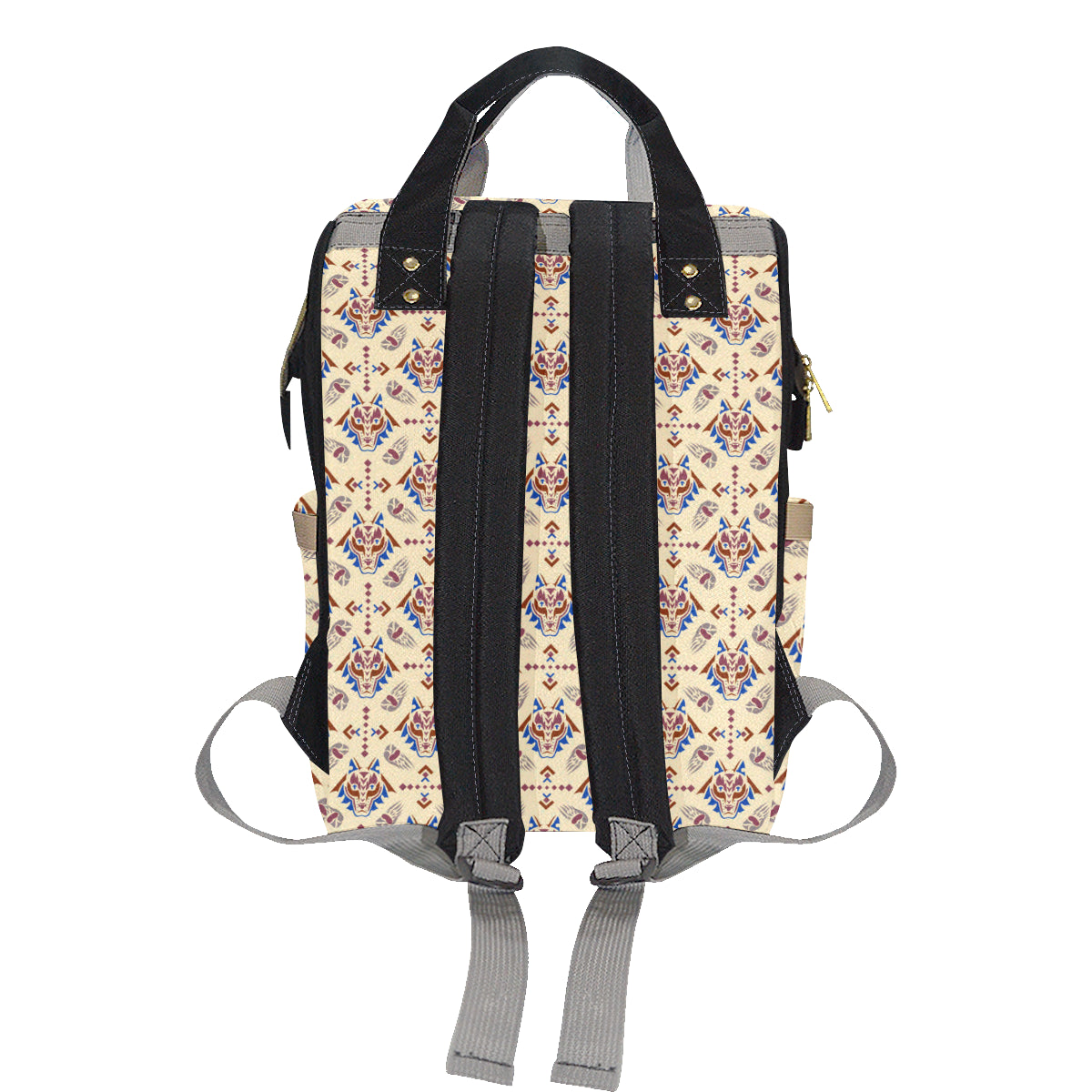 Aztec Wolf Pattern Print Design 03 Diaper Bag Backpack