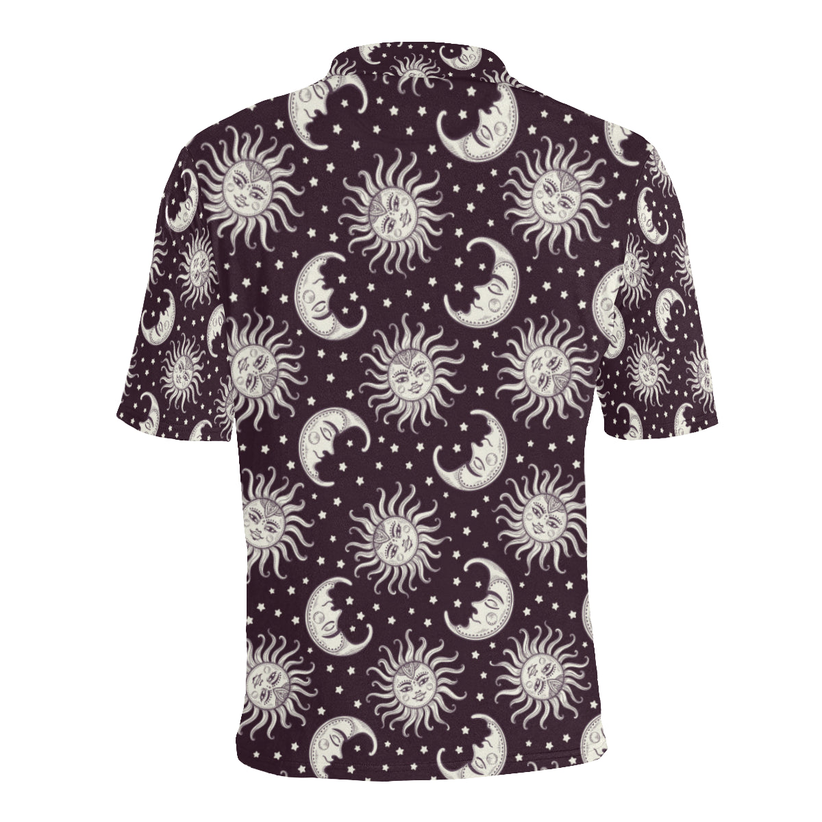 Sun Moon Face Men Polo Shirt