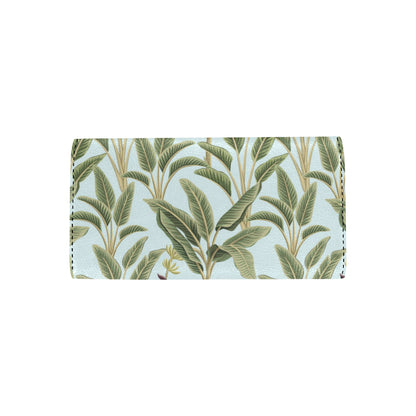 Banana Leaf Pattern Print Design BL03 Women's Trifold Wallet