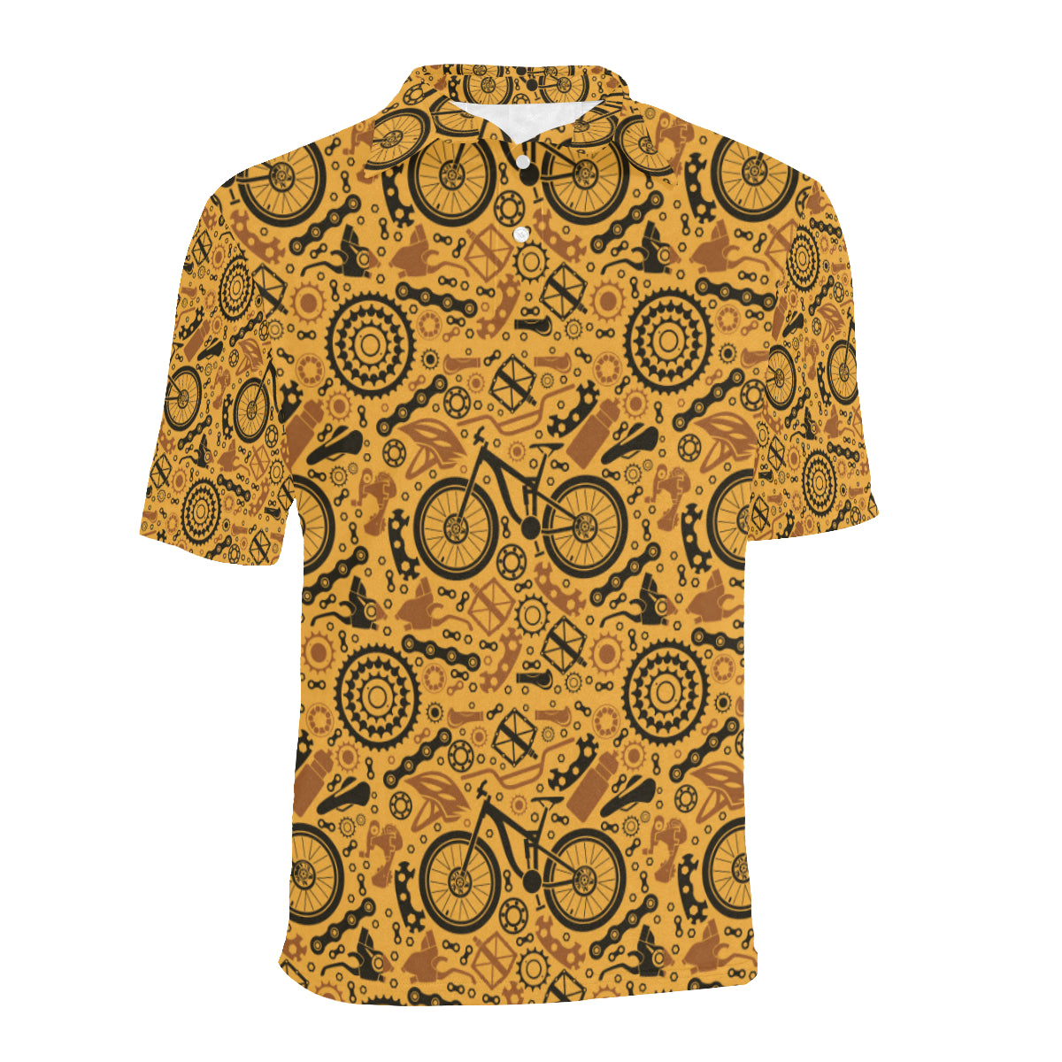 Mountain bike Pattern Print Design 03 Men Polo Shirt
