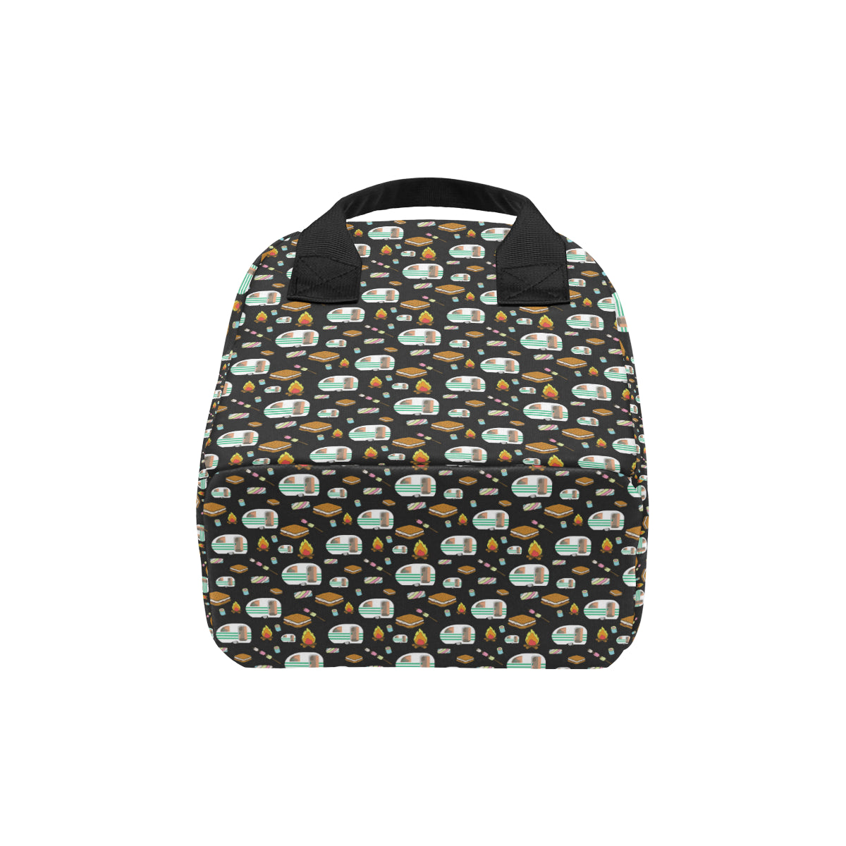 Camper marshmallow Camping Design Print Insulated Lunch Bag