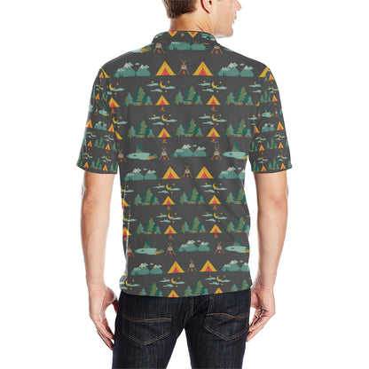 Camping Tent Pattern Print Design 03 Men Polo Shirt