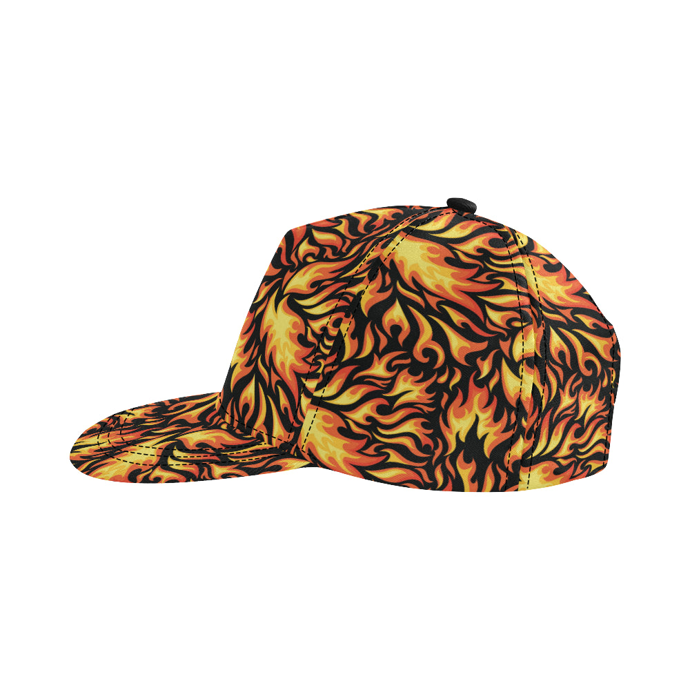 Flame Fire Design Pattern Snapback Cap