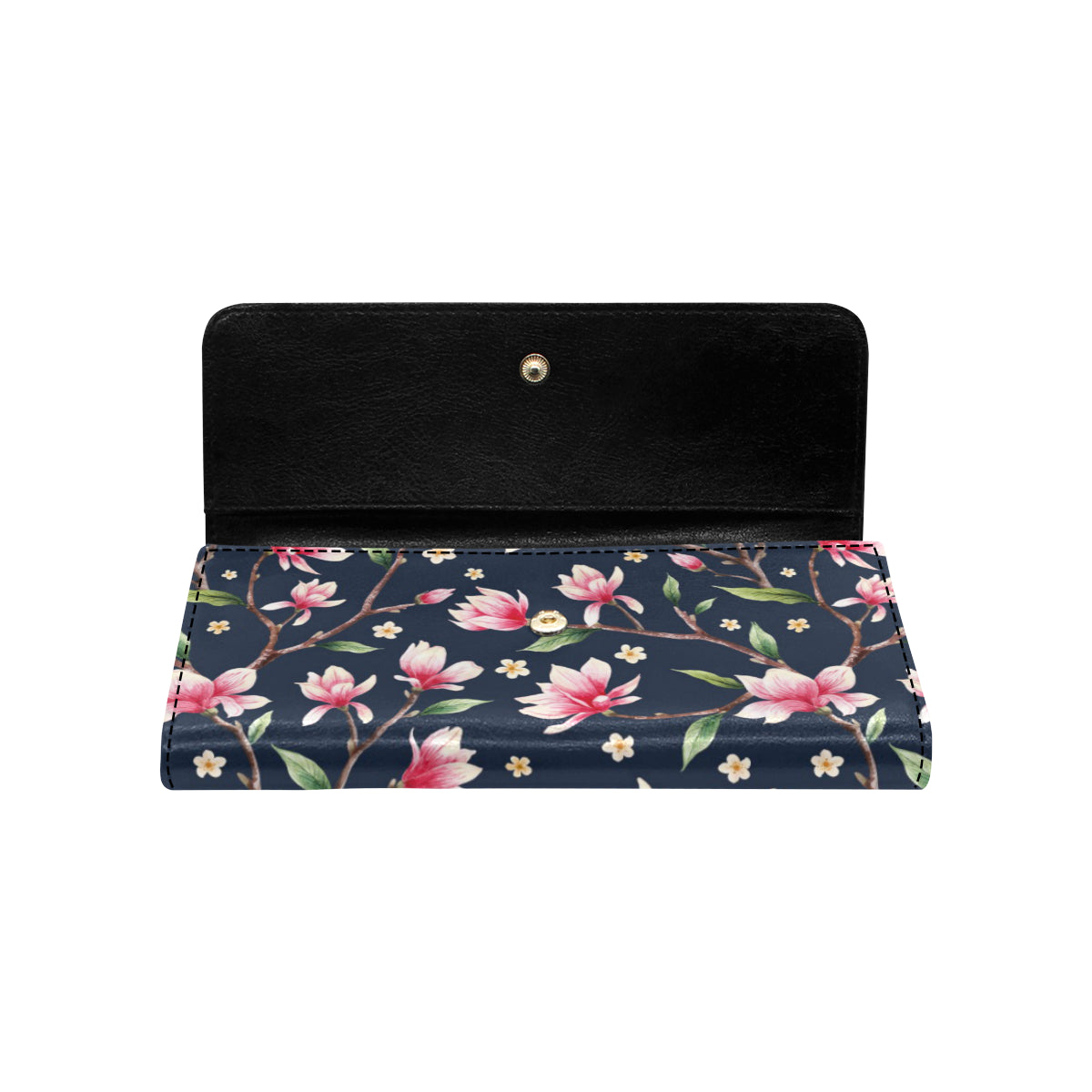 Magnolia Pattern Print Design MAG09 Women's Trifold Wallet