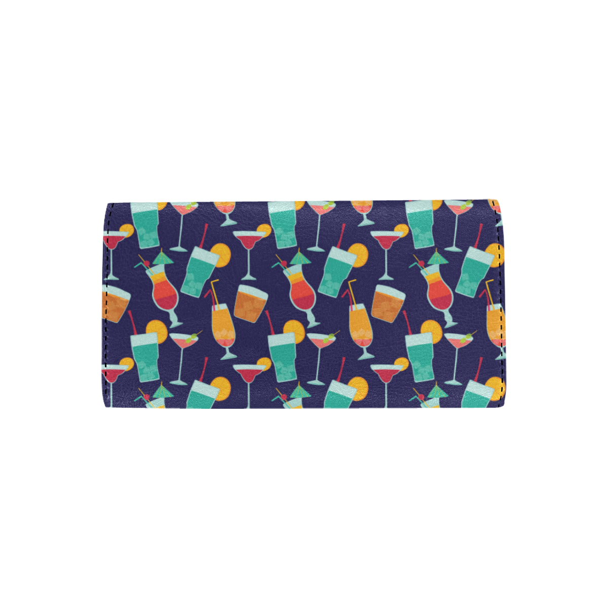Cocktail Pattern Print Design 06 Women's Trifold Wallet