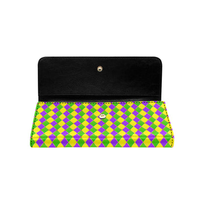 Mardi Gras Pattern Print Design 01 Women's Trifold Wallet