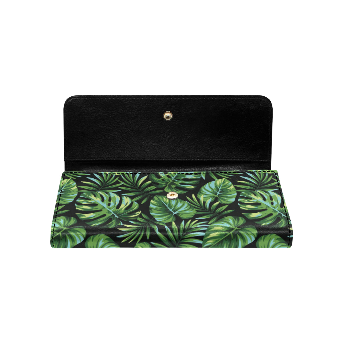 Palm Leaves Pattern Print Design PL013 Women's Trifold Wallet