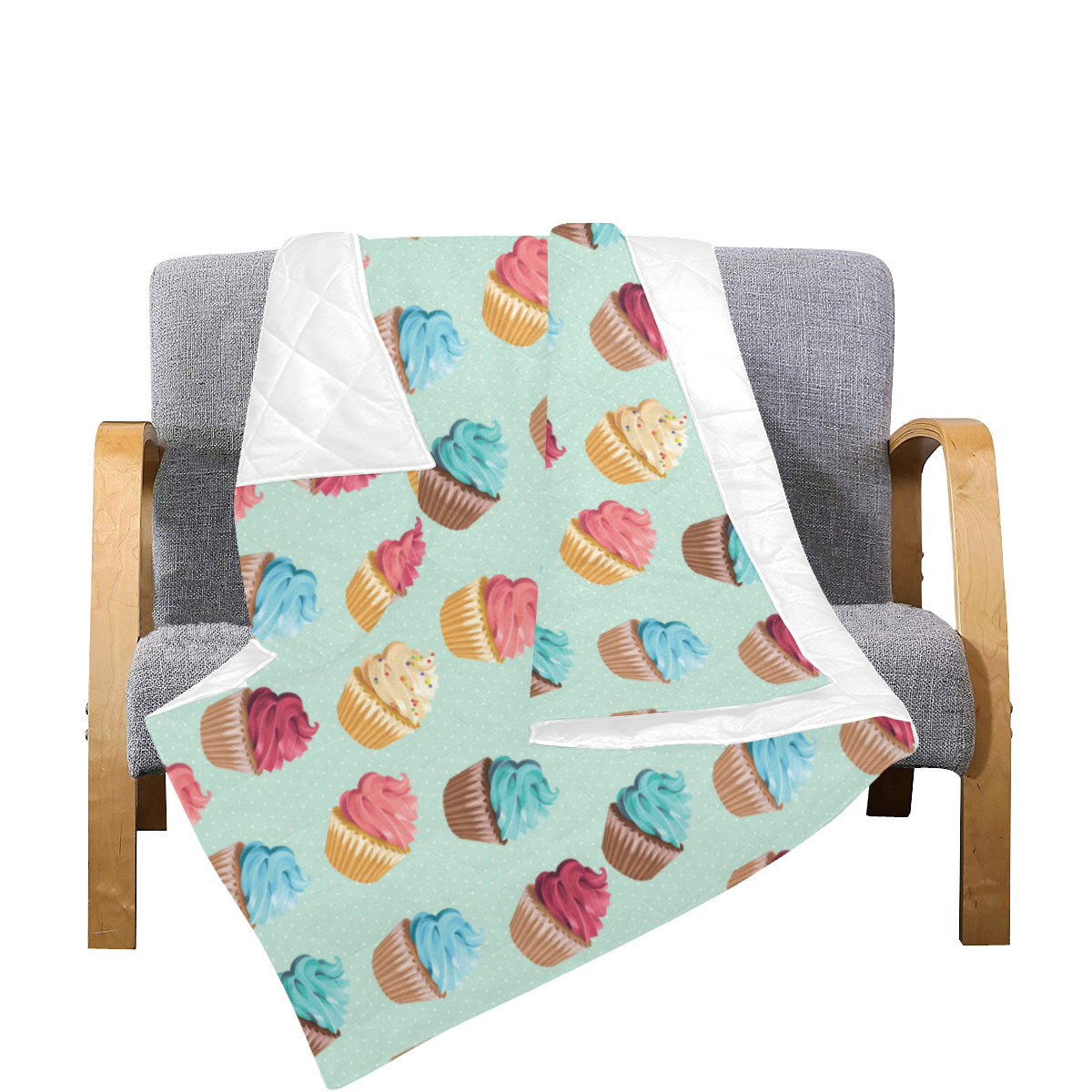 Cupcake Pattern Print Design 01 Premium Quilt