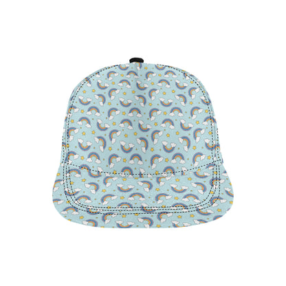 Rainbow Cloud Print Pattern Snapback Cap