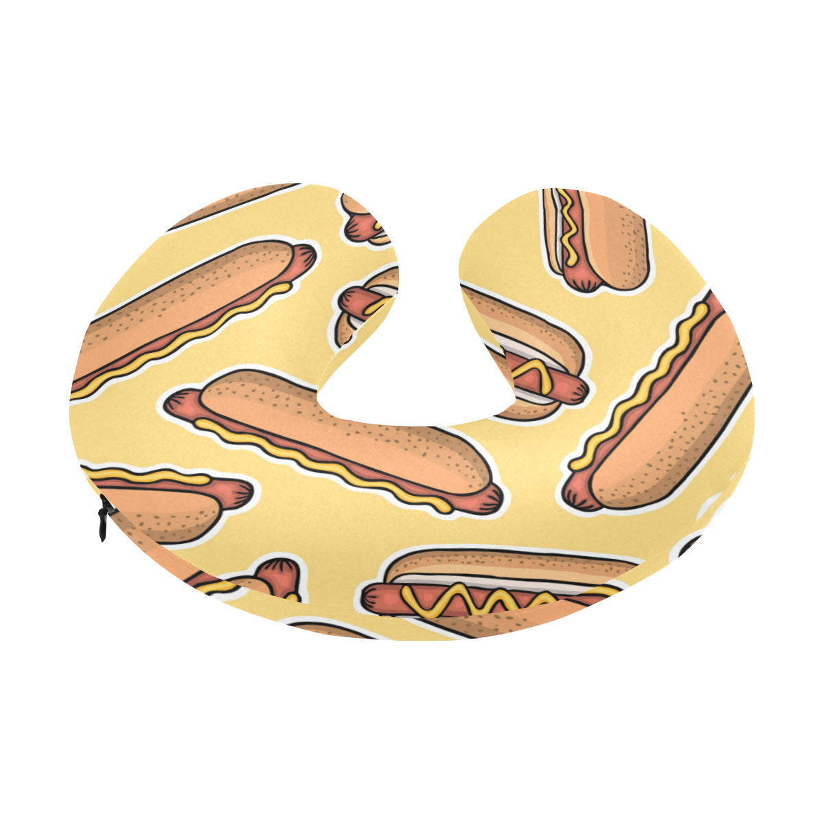 Hot Dog Pattern Print Design 01 U-Shaped Travel Neck Pillow