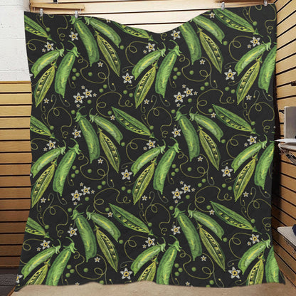Peas Pattern Print Design A02 Premium Quilt