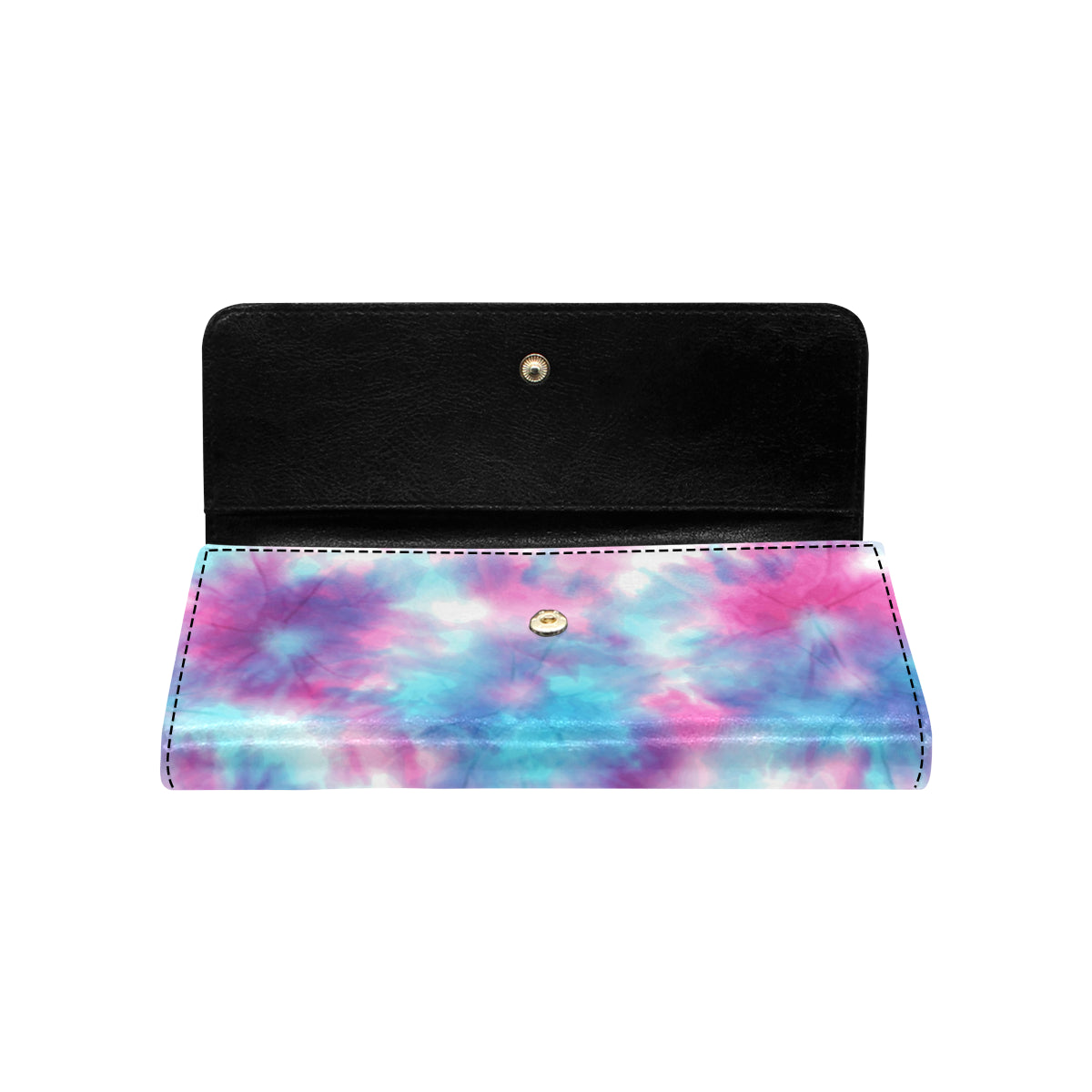 Tie Dye Blue Pink Women's Trifold Wallet