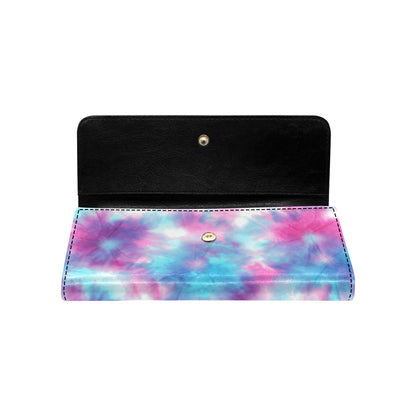 Tie Dye Blue Pink Women's Trifold Wallet