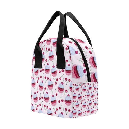 Cherry Cupcake Pink Pattern Insulated Lunch Bag