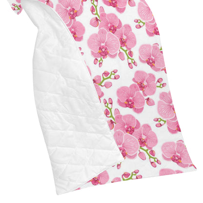 Orchid Pink Pattern Print Design OR07 Premium Quilt