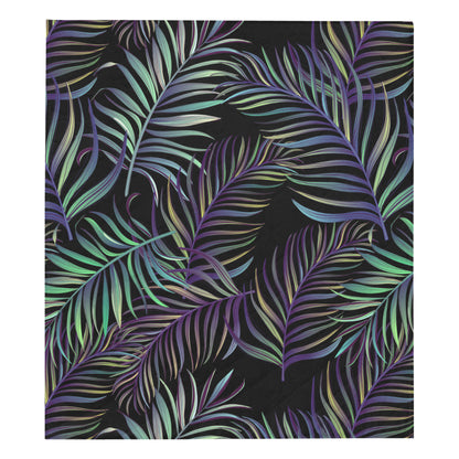 Tropical Palm Leaves Pattern Brightness Premium Quilt