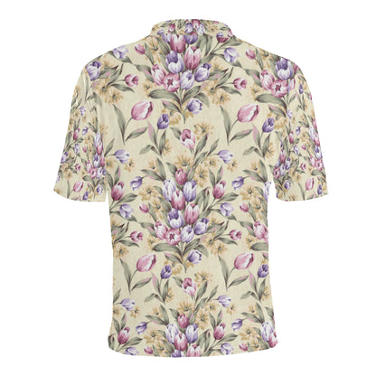 Tulip Pattern Print Design TP04 Men Polo Shirt