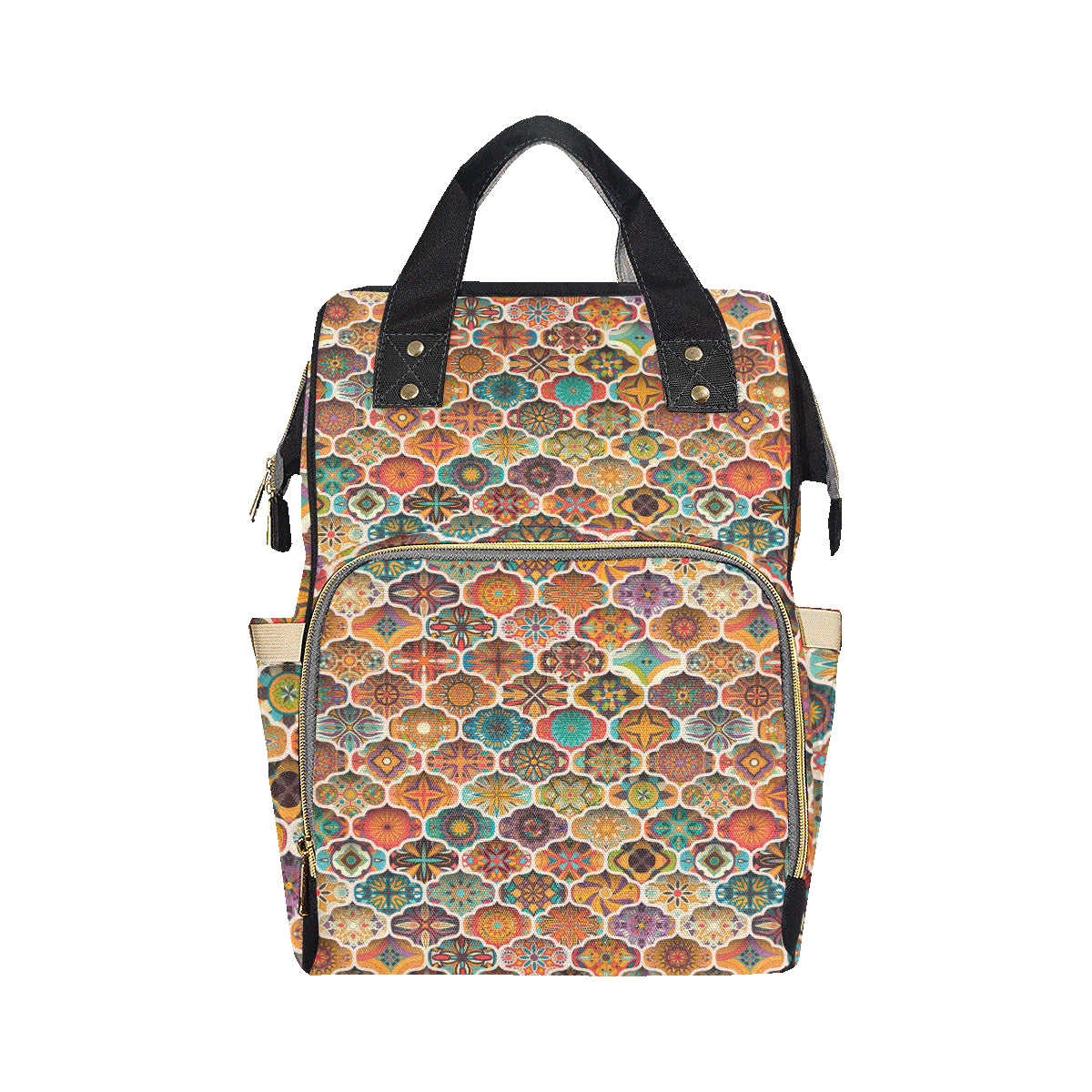 Mandala Mosaic Themed Design Print Diaper Bag Backpack