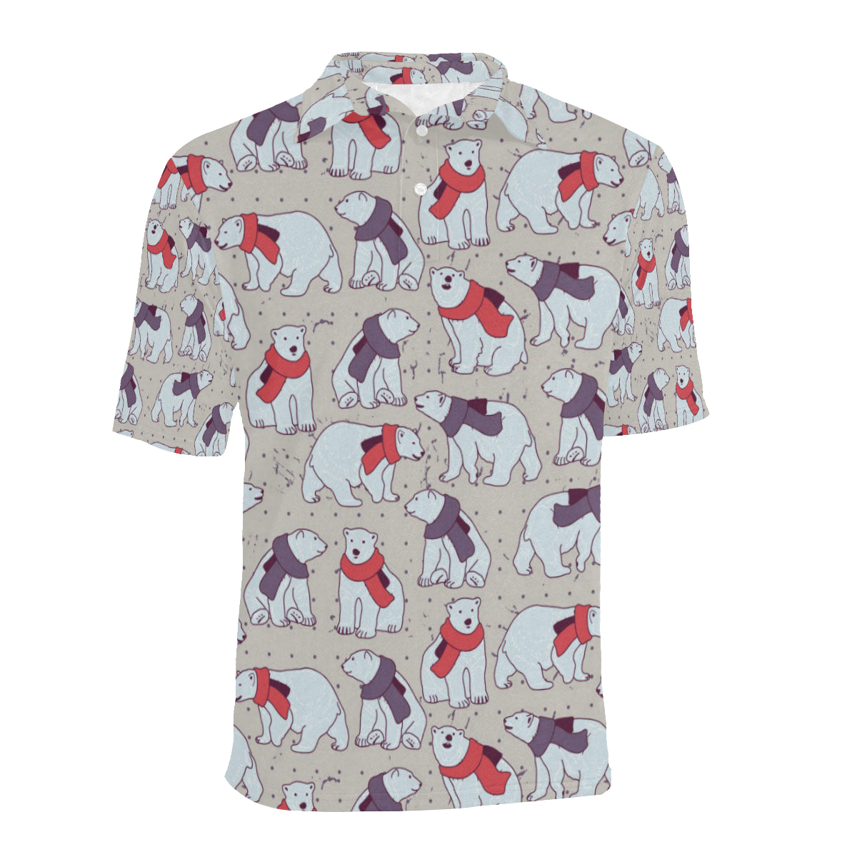 Polar Bear Pattern Print Design PB04 Men Polo Shirt
